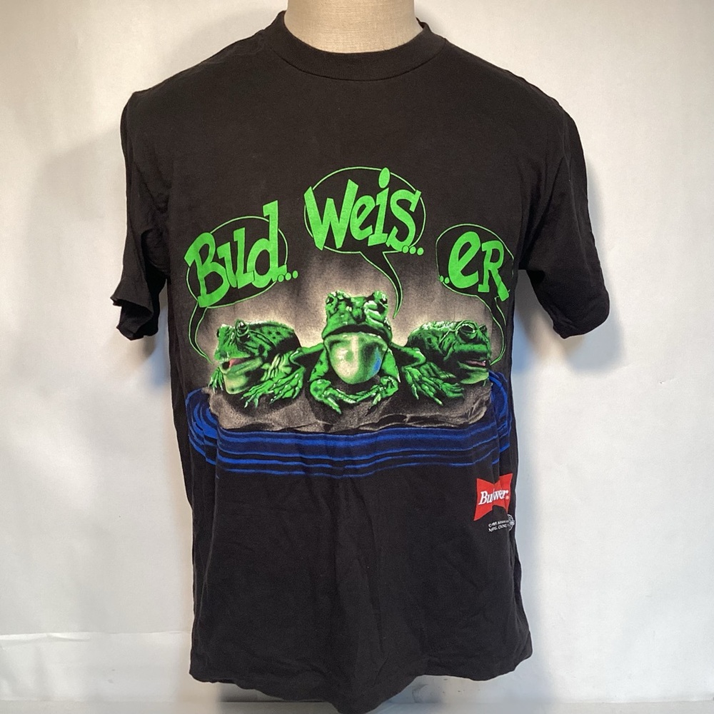 Vintage 90s Budweiser Vintage 90s Budweiser Frogs Black T-shirt Men’s Medium